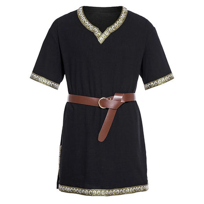 Knight Cosplay Medieval Costume Tunic Halloween Costumes for Men Adult Viking Pirate Disguise Fancy Clothing Carnival Shirts