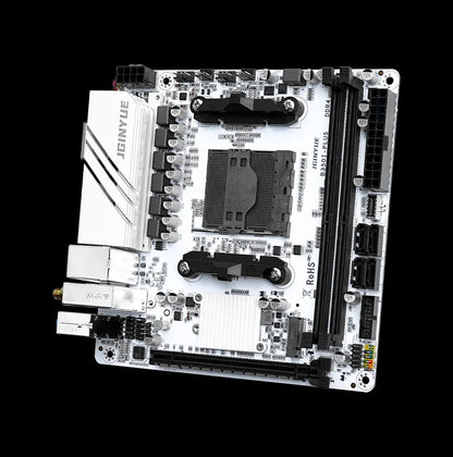 Placa-mãe JGINYUE AMD AM4 ITX suporta CPU Ryzen R3 R5 R7 R9 de 1/2/3/4/5 séries RAM DDR4 PC Desktop PCI-E 3.0 B350i PLUS ARGB