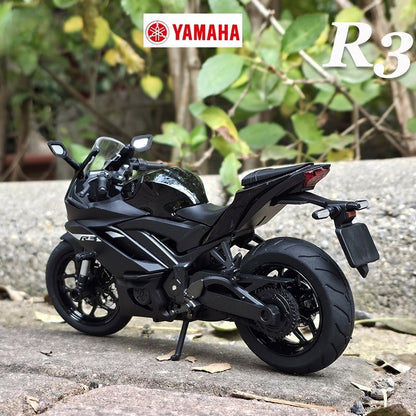 Simulação 1/12 Yamaha R3 Liga Modelo de Motocicleta Luz e Som Carro de Brinquedo para Crianças Menino Presente de Aniversário Miniatura Voiture
