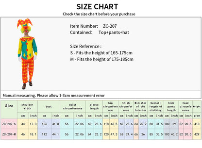 Clown Role-playing Costume Clown Uniform Anime Style Fantasy Circus Costume Set Halloween Carnival Party Costume