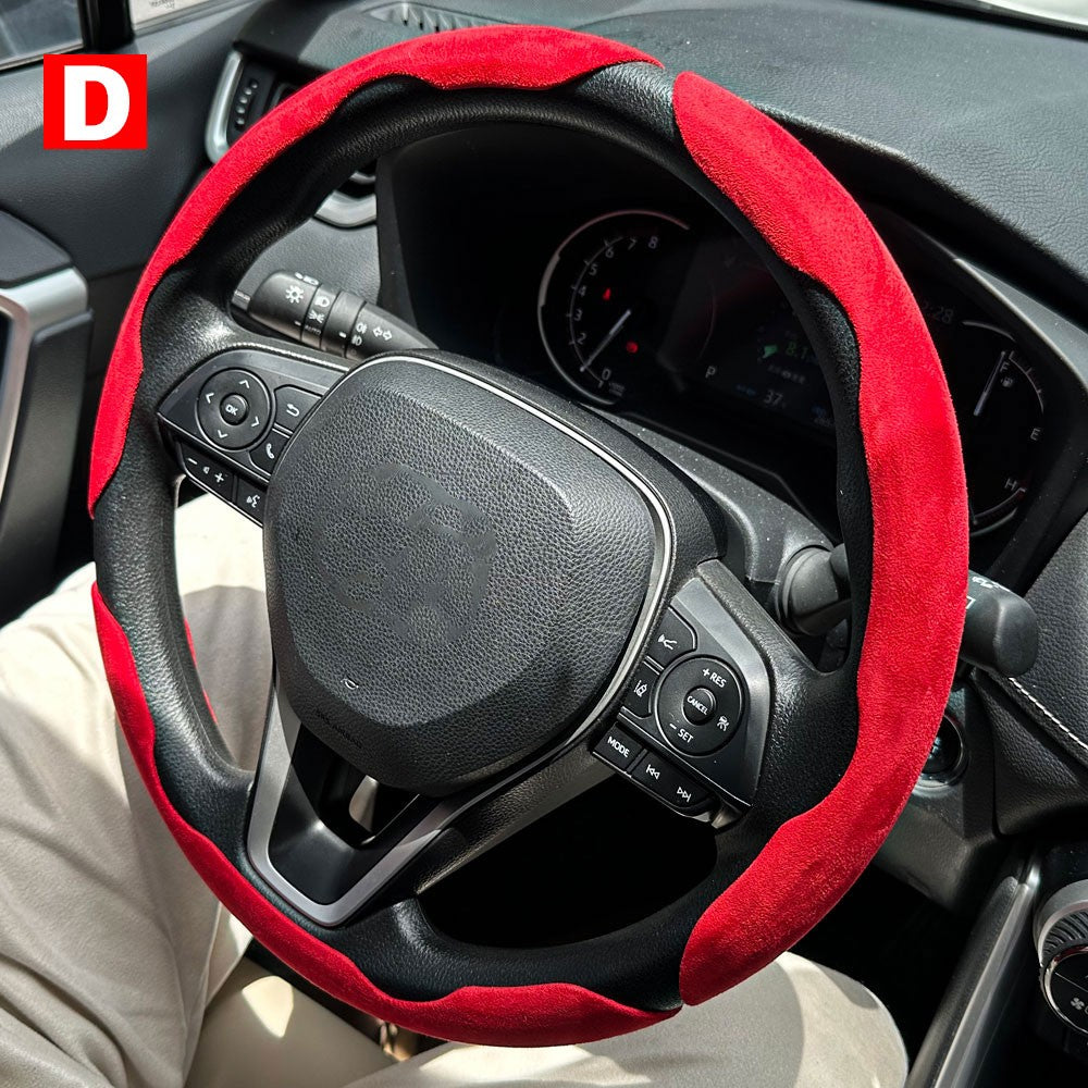1 par de capas para volante de carro, impulsionador de microfibra, acessórios decorativos internos automotivos, fibra de carbono universal