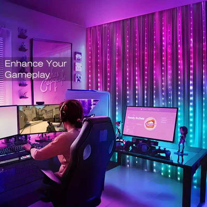 DC5V WS2812 Fairy Lights Curtain Led String RGBIC Led String Light Decor Dimmable Bluetooth APP Control for DIY Christmas Party