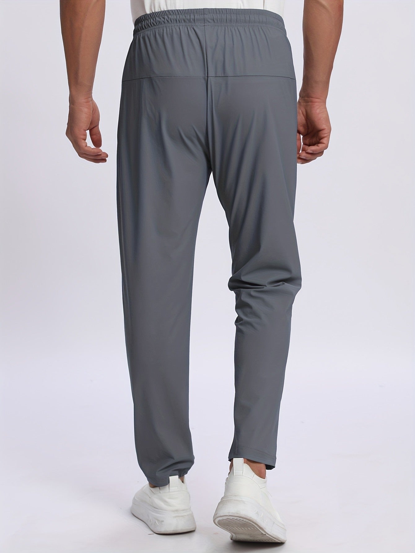 Calça Jogger Masculina Plus Size Respirável para Homens Calça de Moletom Secagem Rápida Reta Cós Elástico Estilo Coreano Clássico Esportivo