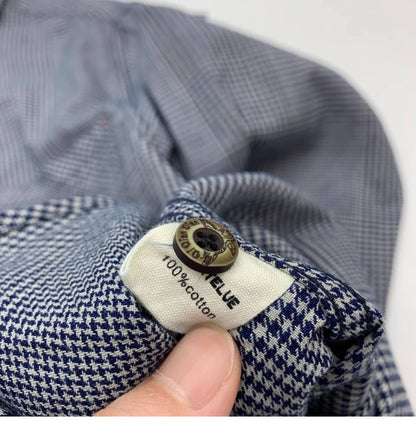 Plaid shirt Men's vintage shirt American cargo cotton loose casual coat