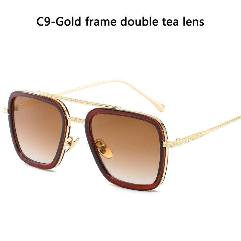 High Quality Iron Man Tony Stark Fishing Sunglasses Square Outdoor Sport Fishing Glasses Men Spider Eyewear Sports Sun Glasses