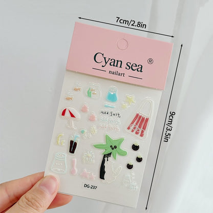 Korean INS-style Jelly Stickers Cute 3D Relief Decal Decorative Kawaii Stickers Mobile Phone Case DIY PC Waterproof Decals