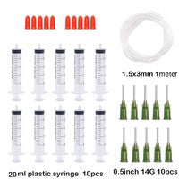 Seringa Luer de 1/3/5/10ML com Agulha de Ponta Romba de 14-25Ga 1,5" e Conjunto de Tampa de Agulhas de Distribuição de Aço Inoxidável para Mistura de Líquidos