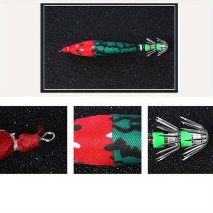 Ackibbik 5 unidades 10cm/ 6g Anzol de Lula Luminoso Isca de Camarão para Água Salgada para Pesca de Polvo e Choco
