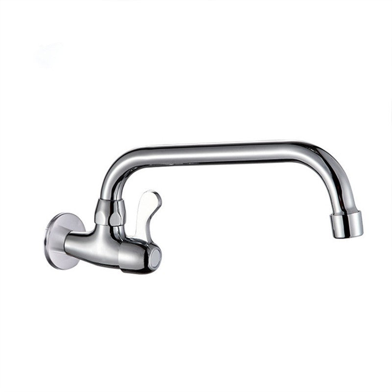 Torneira de Cozinha de Parede Monocomando para Pia com Rotação, Água Fria, Tanque de Limpeza, Torneira de Lavatório em Latão