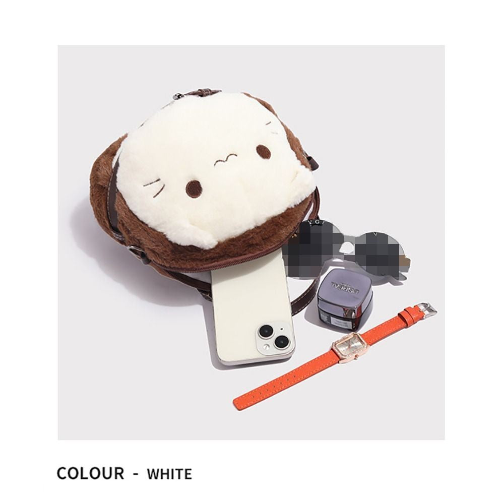 Fashion Furry Plush Kitten Handbag High Appearance Level Soft Cat Clutch Bag Adorable Crossbody Bag Girl's Gift