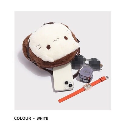 Fashion Furry Plush Kitten Handbag High Appearance Level Soft Cat Clutch Bag Adorable Crossbody Bag Girl's Gift