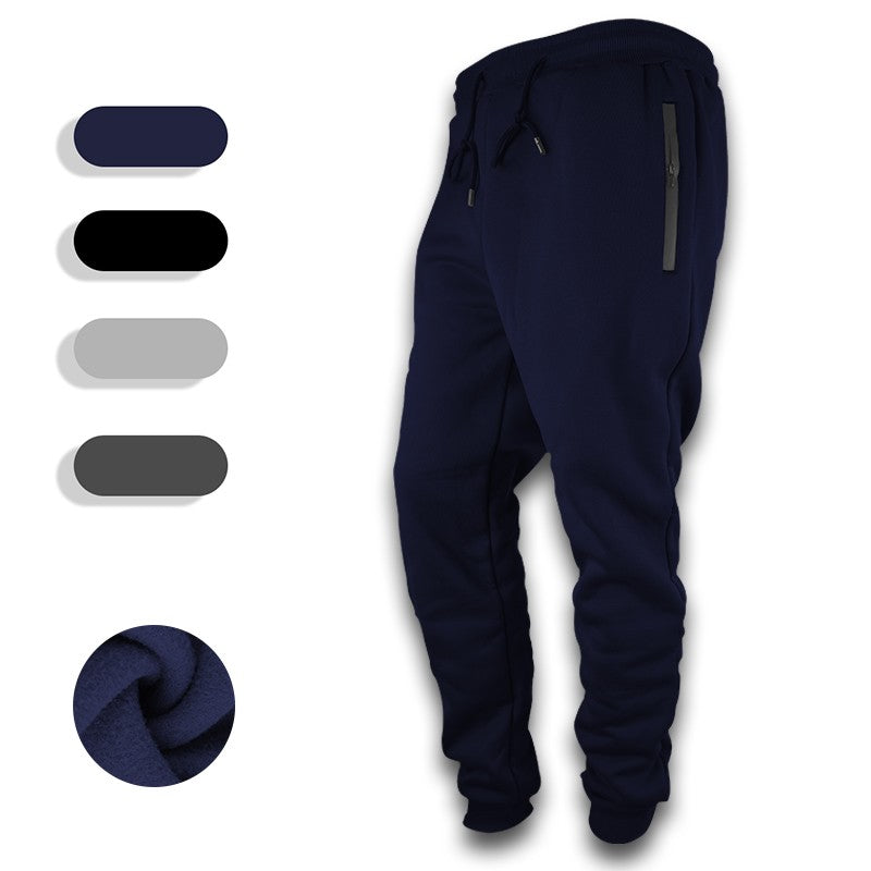 Novas Calças de Moletom Masculinas com Zíper Lateral Bolsos Jogger Calças de Treino Elástico Cintura Esporte Casual Calças Larga Fitness Academia Roupas