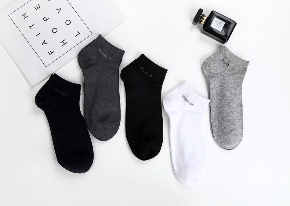 10 Pairs / Pack Men's Bamboo Fiber Socks Short High Quality New Casual Breatheable Anti-Bacterial Man Ankle Socks Men