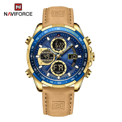 NAVIFORCE Men Military watch Multifunction Chronograph Sports 3ATM Waterproof alarm mode Day And Date Display Male Gifts Clocks