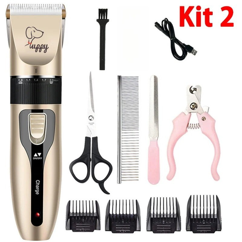 Máquina de Tosa Elétrica para Cães, Kit de Cuidados para Animais de Estimação Recarregável, Aparador de Pelos para Gatos, Cortador de Pelos, Removedor Silencioso, Máquina de Lixar Unhas