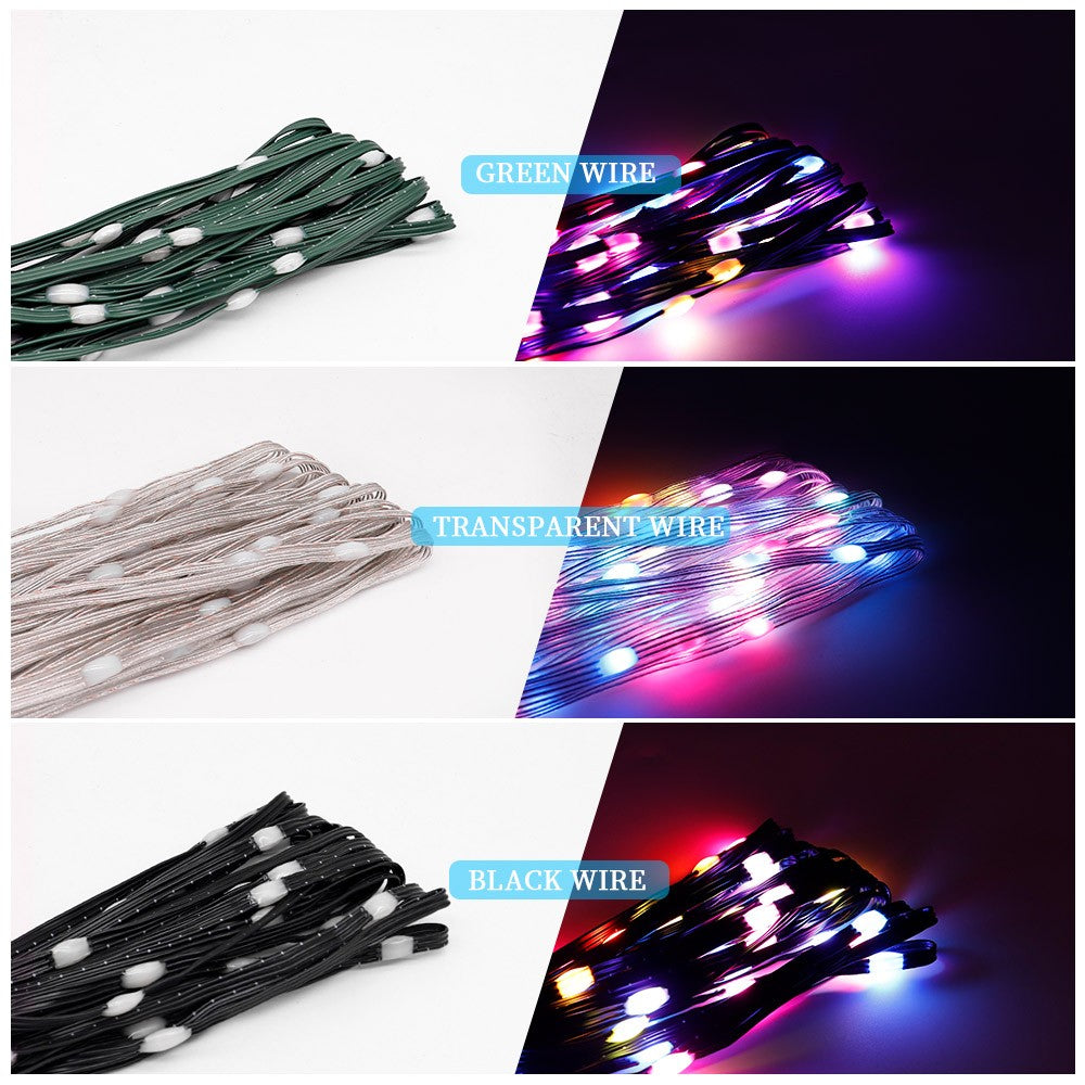 WS2812B LED String 5M 10M 20M RGBIC Dream Color Party Christmas Lights Individually Addressable String Lights Waterproof DC5V