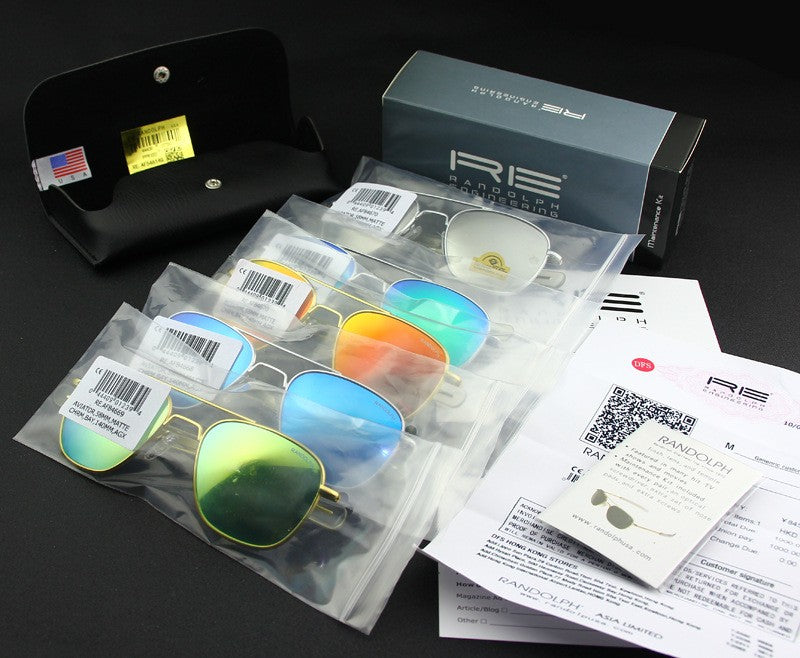 RE Sunglasses Man USA Army Military Aviation Pilot Sunglasses Woman Glass Lens Luxury Brand Retro Titanium Frame High Quality