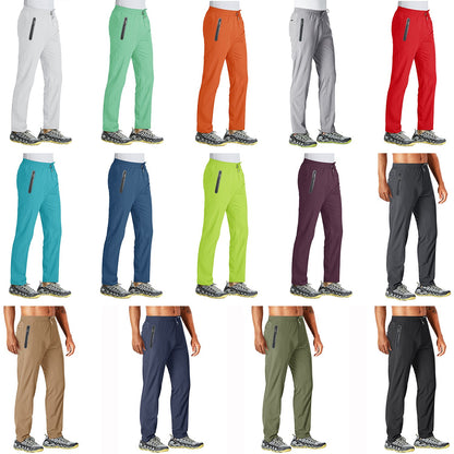 TACVASEN Outdoor Pants Men Quick Dry Straight Running Hiking Pants Elastic Lightweight Yoga Fitness Exercise Sweatpants Joggers