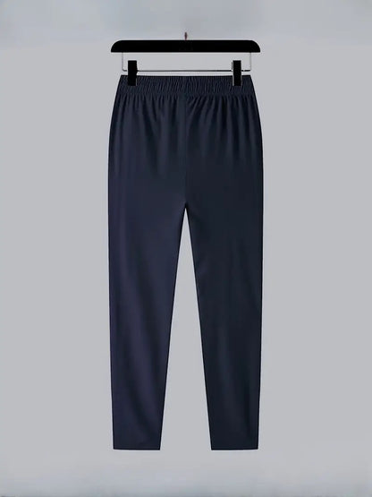 Plus Size 4XL 5XL Men's Casual Straight Pants Stretch Elastic Waist Jogger Korean Classic Blue Black Gray Male Brand Trousers