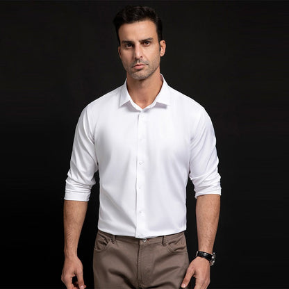 New Anti-Wrinkle Men Shirts Long Sleeve Dress Shirts For Men Slim Fit Camisa Social Business Blouse White Office Shirt S-6XL