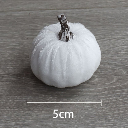10pcs Velvet Artificial Pumpkin Decor Desktop Pumpkin Ornament Autumn Fall Thanksgiving Harvest Festival Halloween Decoration