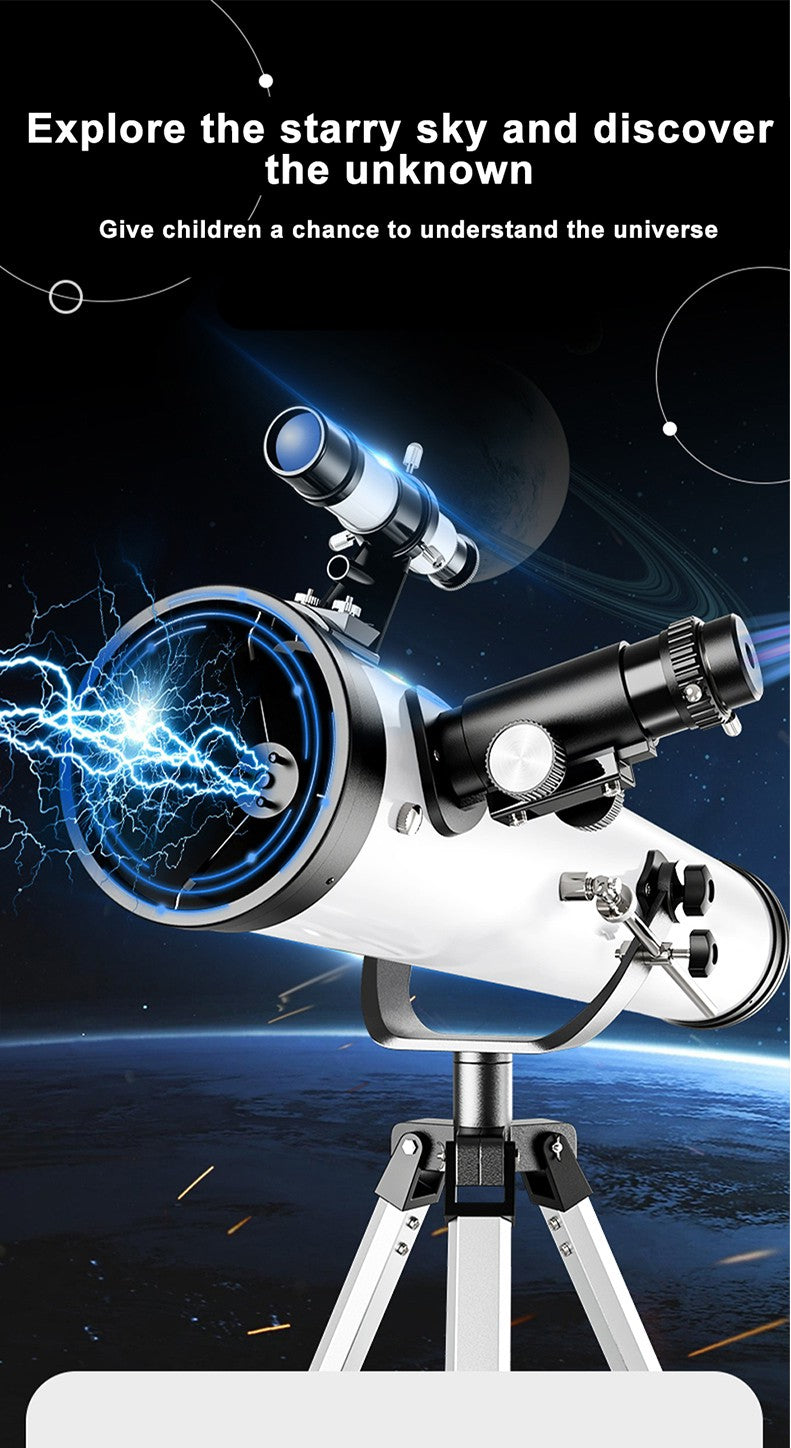 Telescópio Profissional Monocular 35X-875X com Abertura Grande de 114MM F70076 para Observação de Estrelas, Pássaros e Lua