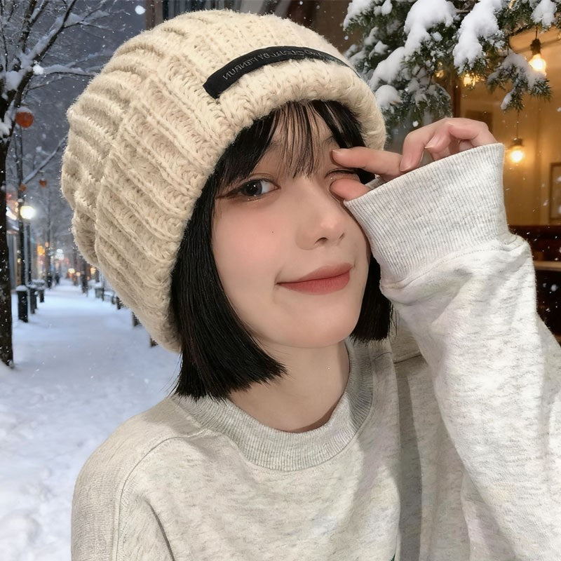 Warm Knit Beanie Hat for Women Fall Winter New Arrival Soft Cozy Applique Design Cold Weather Fashion Accessories