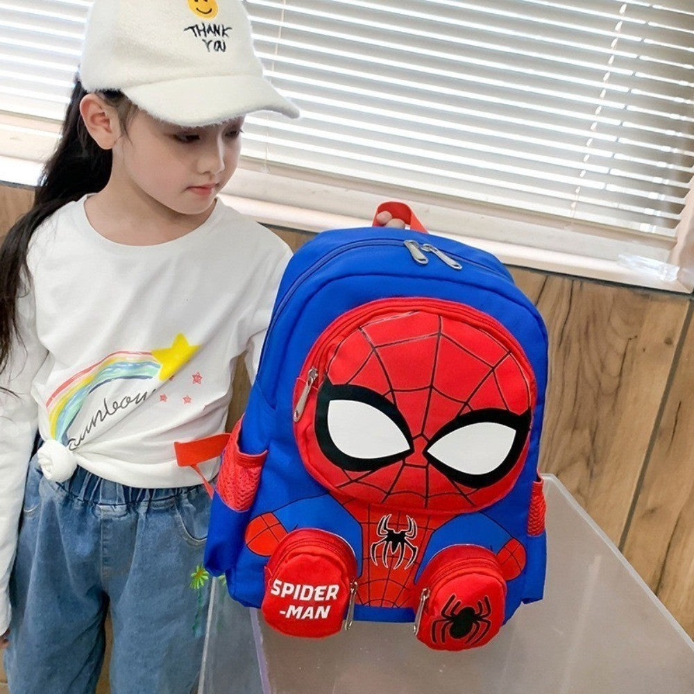 Mochila Infantil Homem-Aranha Marvel Desenho Animado Fofo Dupla Alça Escolar Presentes para Meninos Mochila Leve e Elegante para Jardim de Infância