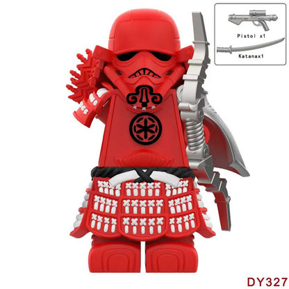 Armadura de Storm Samurai Trooper Soldado Branco Articulado DY325 com Armas (Pistola e Katana) - DY Minifigs