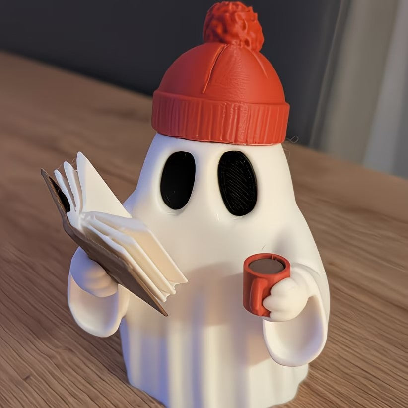 Cute Ghost Reader Figurine Collectible Figurines Ornaments Fashionable And Fun for Christmas Decor Or Living Room/Desk Display