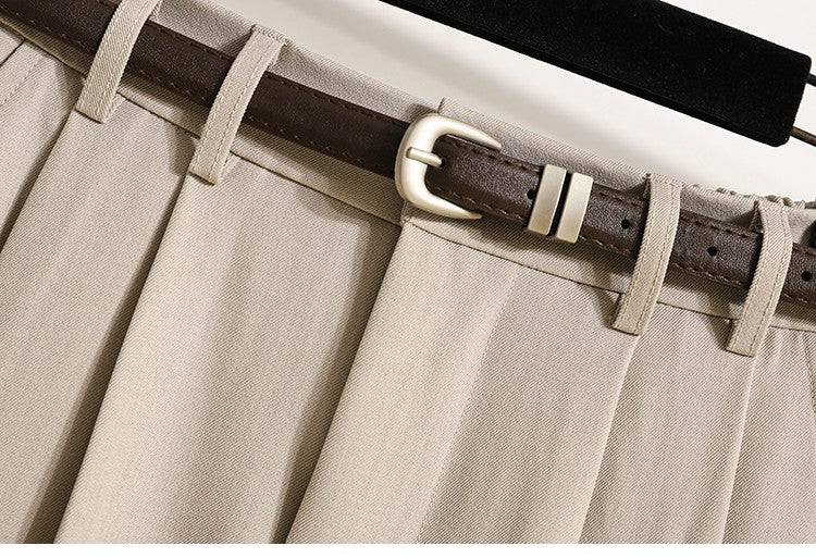 2025 Plus Size Skirts for Women Autumn Elegant Solid Women's Wrap Umbrella Skirts Korean High Waisted Suit Pleated Skirt