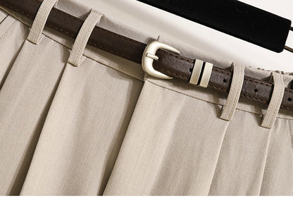 2025 Plus Size Skirts for Women Autumn Elegant Solid Women's Wrap Umbrella Skirts Korean High Waisted Suit Pleated Skirt