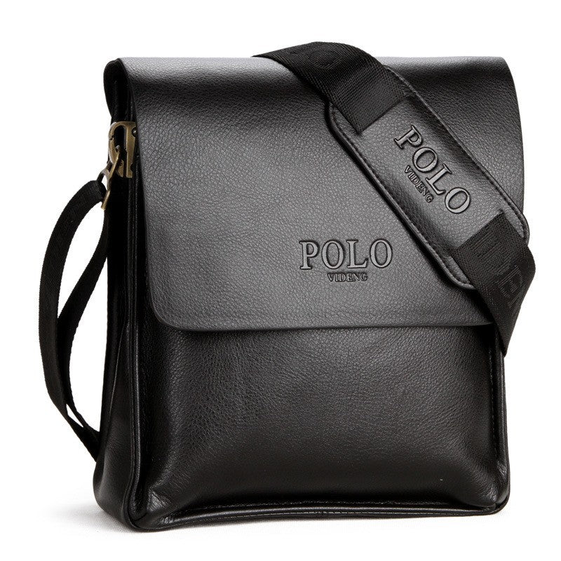 Men's POLO Crossbody Bag Casual Business Style Vertical Shoulder Bag High-quality Leather Trendy Men's Bag Daily Commuting