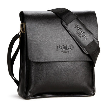 Men's POLO Crossbody Bag Casual Business Style Vertical Shoulder Bag High-quality Leather Trendy Men's Bag Daily Commuting