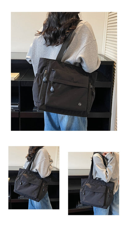 Stylish Nylon Canvas Shoulder Bag for Women Spacious Top Handle Bag Tote Casual  Comfortable and Versatile Texture Commuter Bag