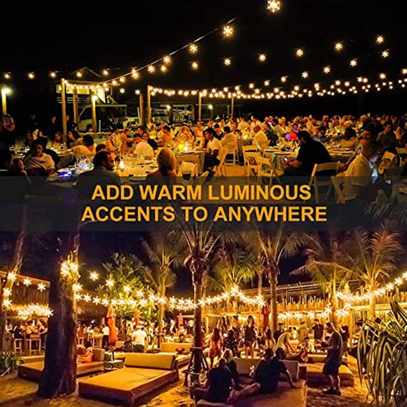 12m Solar Snowflake LED String Lights Fairy Lights Garland Outdoor New Year Christmas Tree Home Garden Decorations Lamp