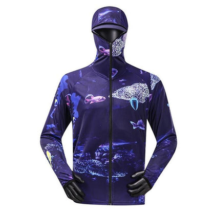Moletom Profissional de Pesca com Máscara Anti-UV Protetor Solar Roupas de Proteção Solar Camisa de Pesca Respirável Secagem Rápida Camisa de Pesca