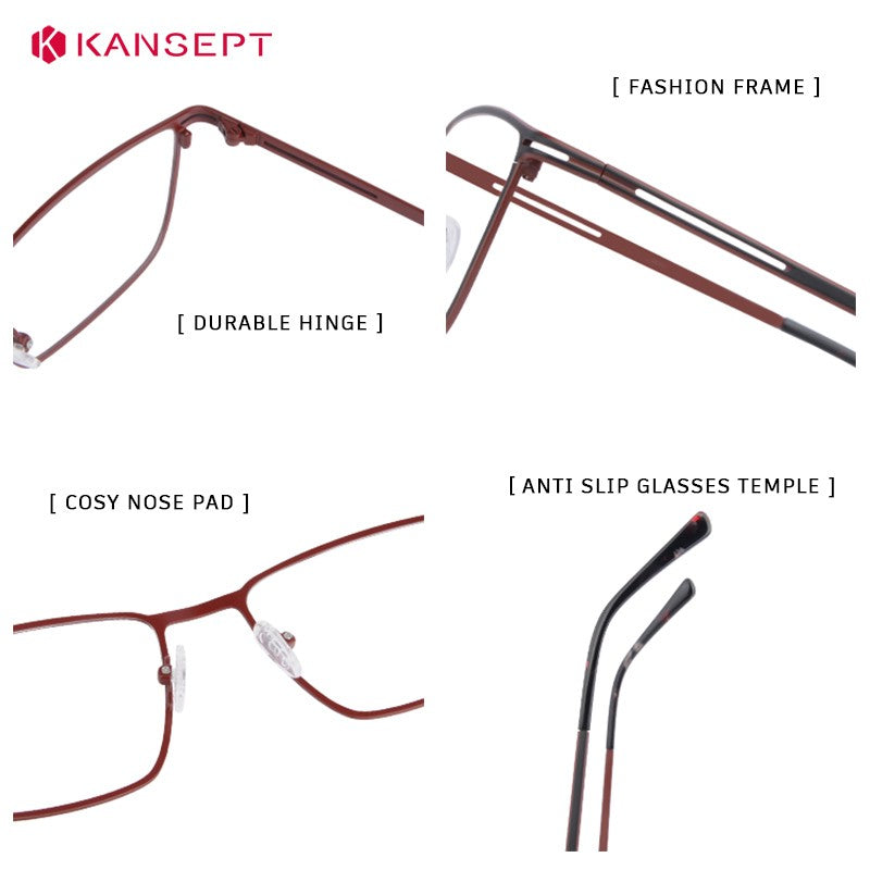 Óculos de Leitura KANSEPT Plus para Homens Lente de Vidro Transparente Óculos de Grau Feminino Lentes de Miopia Armações de Óculos