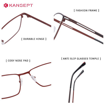Óculos de Leitura KANSEPT Plus para Homens Lente de Vidro Transparente Óculos de Grau Feminino Lentes de Miopia Armações de Óculos