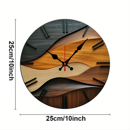 Nordic Style Wooden Round Silent Hanging Wall Clock, Suitable For Living Room, Office, Study Room, Bedroom, Home Decoration