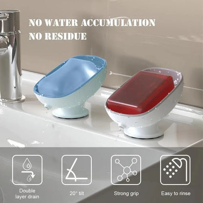 1pc Creative Soap Dish - Modern Drain Soap Tray with Suction Cup for Bathroom Organization and Hygiene