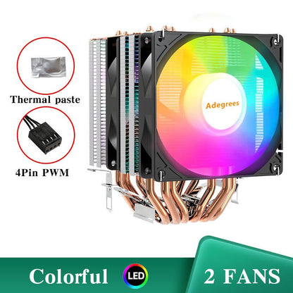 6 Heat Pipes ARGB CPU Air Cooler 4 Pin PWM Quiet CPU Cooling Fan for Intel LGA 1700 2011 1200 1156 X79 X99 AM3 AM4 PC Radiator