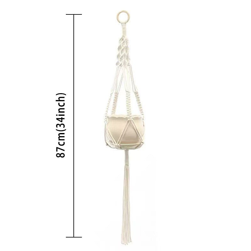 Hanging Plant Handmade Macrame Plant Hanger Flower Pot Planter Hanger Wall Decor Courtyard Garden Hanging Planter Hanging Basket