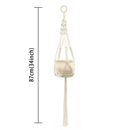 Hanging Plant Handmade Macrame Plant Hanger Flower Pot Planter Hanger Wall Decor Courtyard Garden Hanging Planter Hanging Basket