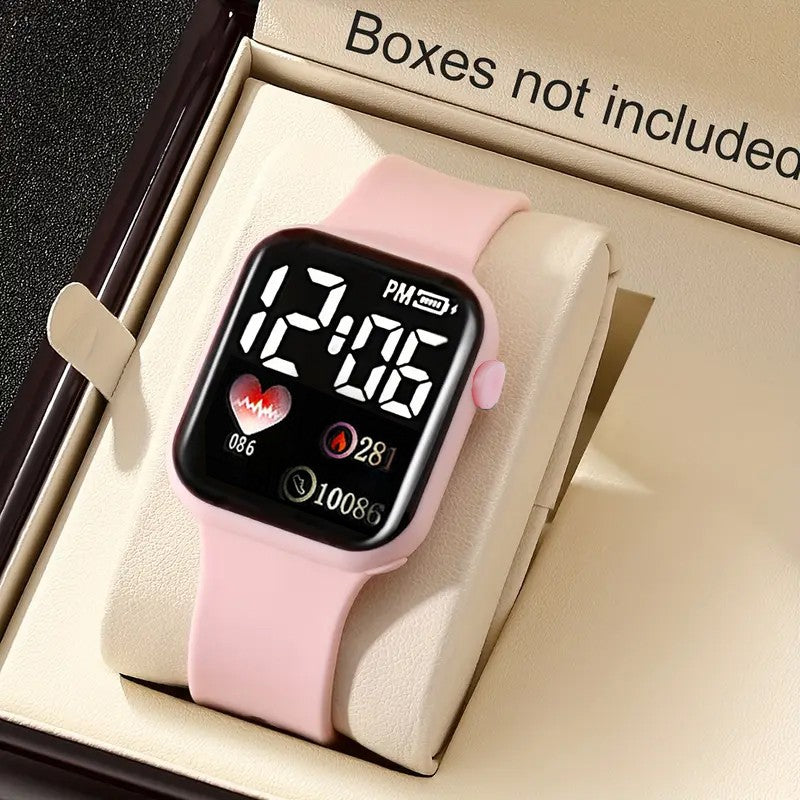 Ladies, Simple LED electronic watch and jewelry set, fashionable wristwatch, without smart functions, decorative pattern design