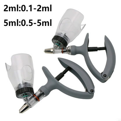 1 peça 2/5ml Seringa Automática para Aves com Frasco de Vacina Injetor Contínuo para Gado Injeção de Vacina Ajustável para Animais de Estimação