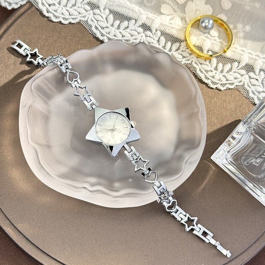 New Creative Fashion Minimalist Holiday Star Bracelet Watch Jewelry High-End Ladies Quartz Watch Elegant Timepiece Accessory