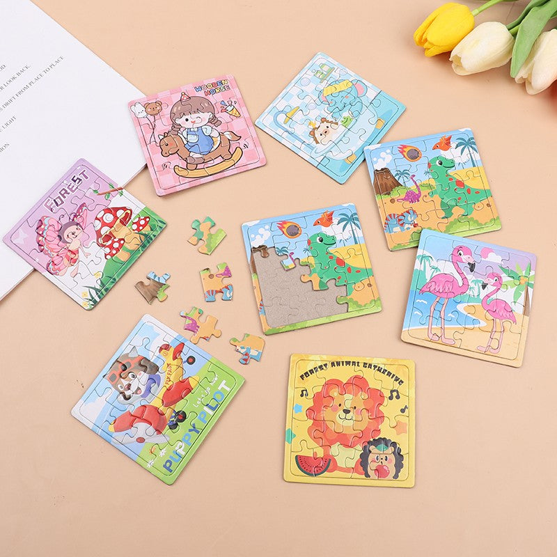 10/15/20/30/50pcs Mini Cartoon Animal Paper Jigsaw Puzzles Gifts Birthday Christmas New Year Party Rewards Pinata Fillers Random