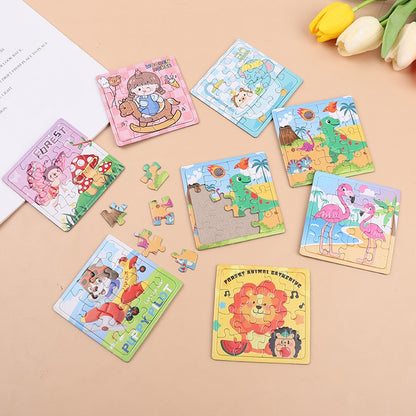 10/15/20/30/50pcs Mini Cartoon Animal Paper Jigsaw Puzzles Gifts Birthday Christmas New Year Party Rewards Pinata Fillers Random