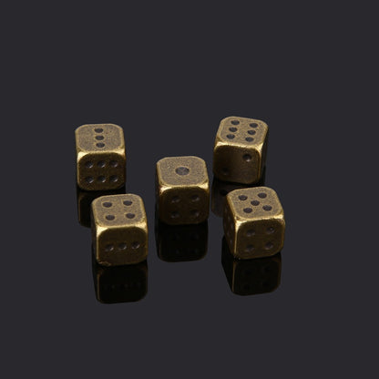 5PCS/1Set Metal Dice Golden/Silver/Bronze Funny Game Dice Six Sided Decider Board Game Acessorios 13mm